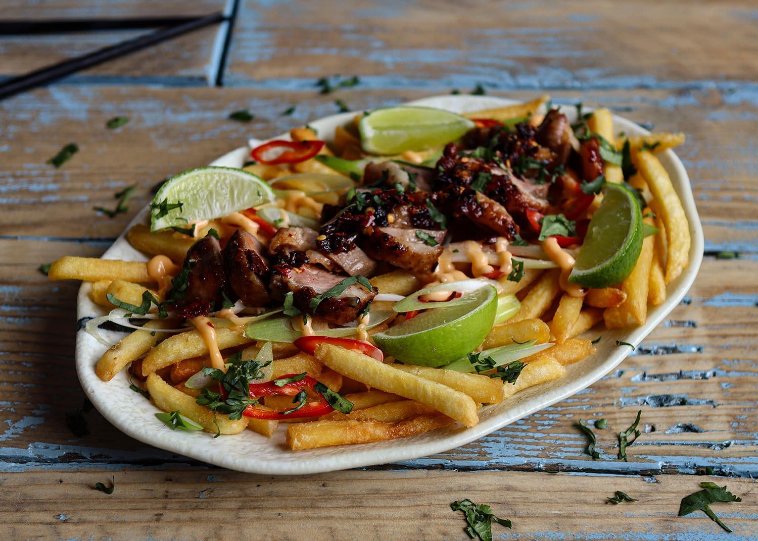 Five Spiced Duck Breast Loaded Fries