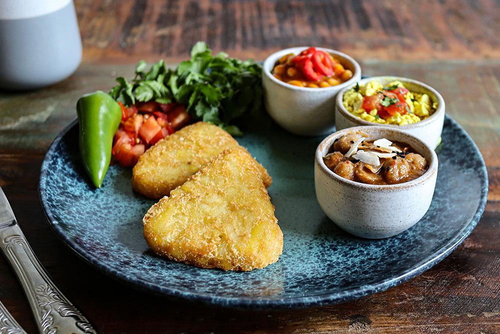 Desi Breakfast with Hash Browns