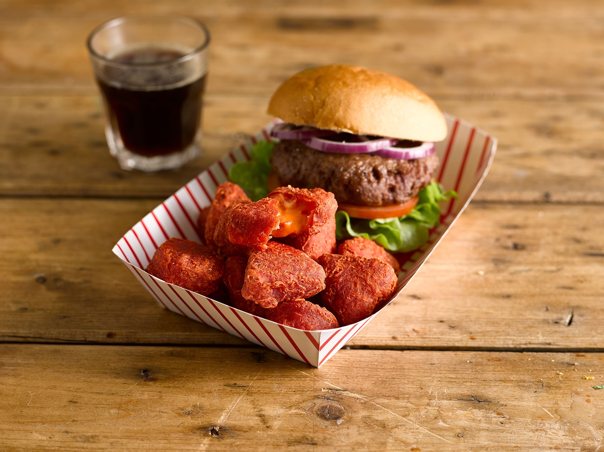 Habanero Cheese Nuggets and Burger
